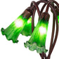Meyda Lighting Tiffany Pond Lily 17" 5-Light Mahogany Bronze Accent Table Lamp With Green Shade Glass