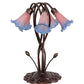 Meyda Lighting Tiffany Pond Lily 17" 5-Light Mahogany Bronze Accent Table Lamp With Pink & Blue Shade Glass