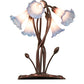 Meyda Lighting Tiffany Pond Lily 17" 5-Light Mahogany Bronze Accent Table Lamp With Pink & Blue Shade Glass