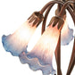 Meyda Lighting Tiffany Pond Lily 17" 5-Light Mahogany Bronze Accent Table Lamp With Pink & Blue Shade Glass