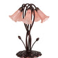 Meyda Lighting Tiffany Pond Lily 17" 5-Light Mahogany Bronze Accent Table Lamp With Pink Shade Glass