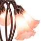 Meyda Lighting Tiffany Pond Lily 17" 5-Light Mahogany Bronze Accent Table Lamp With Pink Shade Glass