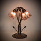 Meyda Lighting Tiffany Pond Lily 17" 5-Light Mahogany Bronze Accent Table Lamp With Purple Iridescent Shade Glass