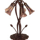 Meyda Lighting Tiffany Pond Lily 17" 5-Light Mahogany Bronze Accent Table Lamp With Purple Iridescent Shade Glass