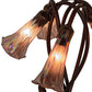 Meyda Lighting Tiffany Pond Lily 17" 5-Light Mahogany Bronze Accent Table Lamp With Purple Iridescent Shade Glass