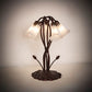 Meyda Lighting Tiffany Pond Lily 17" 5-Light Mahogany Bronze Table Lamp With White Shade Glass