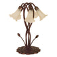 Meyda Lighting Tiffany Pond Lily 17" 5-Light Mahogany Bronze Table Lamp With White Shade Glass
