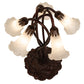 Meyda Lighting Tiffany Pond Lily 17" 5-Light Mahogany Bronze Table Lamp With White Shade Glass
