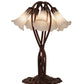 Meyda Lighting Tiffany Pond Lily 17" 5-Light Mahogany Bronze Table Lamp With White Shade Glass