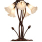 Meyda Lighting Tiffany Pond Lily 17" 5-Light Mahogany Bronze Table Lamp With White Shade Glass