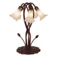 Meyda Lighting Tiffany Pond Lily 17" 5-Light Mahogany Bronze Table Lamp With White Shade Glass