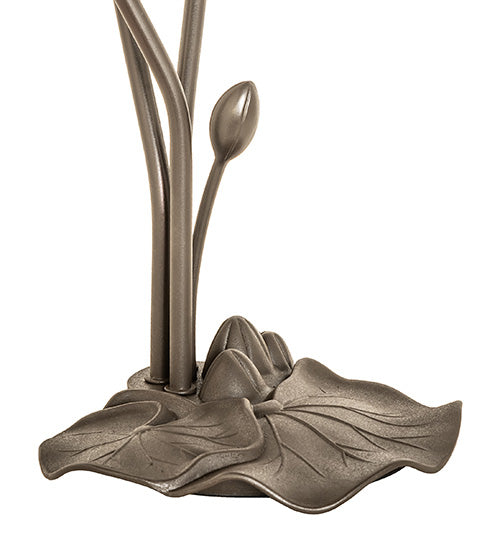 Meyda Lighting Tiffany Pond Lily 173809 16" 3-Light Mahogany Bronze Accent Table Lamp With White Shade Glass