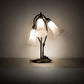 Meyda Lighting Tiffany Pond Lily 173809 16" 3-Light Mahogany Bronze Accent Table Lamp With White Shade Glass