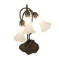 Meyda Lighting Tiffany Pond Lily 173809 16" 3-Light Mahogany Bronze Accent Table Lamp With White Shade Glass