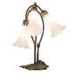 Meyda Lighting Tiffany Pond Lily 173809 16" 3-Light Mahogany Bronze Accent Table Lamp With White Shade Glass