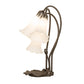 Meyda Lighting Tiffany Pond Lily 173809 16" 3-Light Mahogany Bronze Accent Table Lamp With White Shade Glass