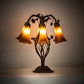 Meyda Lighting Tiffany Pond Lily 18" 6-Light Mahogany Bronze Table Lamp With Amber Shade Glass
