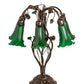 Meyda Lighting Tiffany Pond Lily 18" 6-Light Mahogany Bronze Table Lamp With Green Shade Glass