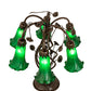Meyda Lighting Tiffany Pond Lily 18" 6-Light Mahogany Bronze Table Lamp With Green Shade Glass