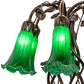Meyda Lighting Tiffany Pond Lily 18" 6-Light Mahogany Bronze Table Lamp With Green Shade Glass