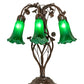 Meyda Lighting Tiffany Pond Lily 18" 6-Light Mahogany Bronze Table Lamp With Green Shade Glass