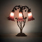 Meyda Lighting Tiffany Pond Lily 18" 6-Light Mahogany Bronze Table Lamp With Violet Shade Glass
