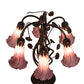 Meyda Lighting Tiffany Pond Lily 18" 6-Light Mahogany Bronze Table Lamp With Violet Shade Glass