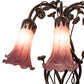 Meyda Lighting Tiffany Pond Lily 18" 6-Light Mahogany Bronze Table Lamp With Violet Shade Glass