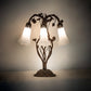 Meyda Lighting Tiffany Pond Lily 18" 6-Light Mahogany Bronze Table Lamp With White Shade Glass