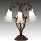 Meyda Lighting Tiffany Pond Lily 18" 6-Light Mahogany Bronze Table Lamp With White Shade Glass