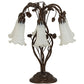 Meyda Lighting Tiffany Pond Lily 18" 6-Light Mahogany Bronze Table Lamp With White Shade Glass
