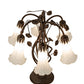 Meyda Lighting Tiffany Pond Lily 18" 6-Light Mahogany Bronze Table Lamp With White Shade Glass