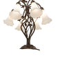 Meyda Lighting Tiffany Pond Lily 18" 6-Light Mahogany Bronze Table Lamp With White Shade Glass