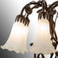 Meyda Lighting Tiffany Pond Lily 18" 6-Light Mahogany Bronze Table Lamp With White Shade Glass