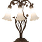 Meyda Lighting Tiffany Pond Lily 18" 6-Light Mahogany Bronze Table Lamp With White Shade Glass