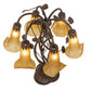 Meyda Lighting Tiffany Pond Lily 19" 6-Light Mahogany Bronze Table Lamp With Amber Favrile Shade Glass