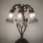 Meyda Lighting Tiffany Pond Lily 19" 6-Light Mahogany Bronze Table Lamp With Gray Favrile Shade Glass