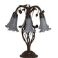 Meyda Lighting Tiffany Pond Lily 19" 6-Light Mahogany Bronze Table Lamp With Gray Favrile Shade Glass