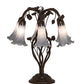 Meyda Lighting Tiffany Pond Lily 19" 6-Light Mahogany Bronze Table Lamp With Gray Favrile Shade Glass
