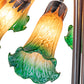 Meyda Lighting Tiffany Pond Lily 22" 10-Light Mahogany Bronze Table Lamp With Amber and Green Shade Glass