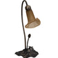 Meyda Lighting Tiffany Pond Lily 226297 16" Mahogany Bronze Accent Table Lamp With Amber Shade Glass