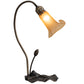 Meyda Lighting Tiffany Pond Lily 226297 16" Mahogany Bronze Accent Table Lamp With Amber Shade Glass