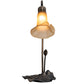 Meyda Lighting Tiffany Pond Lily 226297 16" Mahogany Bronze Accent Table Lamp With Amber Shade Glass
