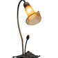 Meyda Lighting Tiffany Pond Lily 226297 16" Mahogany Bronze Accent Table Lamp With Amber Shade Glass