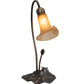 Meyda Lighting Tiffany Pond Lily 226297 16" Mahogany Bronze Accent Table Lamp With Amber Shade Glass
