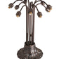 Meyda Lighting Tiffany Pond Lily 24" 10-Light Mahogany Bronze Table Lamp With Cranberry & Light Green Shade Glass