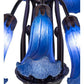 Meyda Lighting Tiffany Pond Lily 24" 12-Light Mahogany Bronze Chandelier With Blue Shade Glass