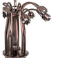 Meyda Lighting Tiffany Pond Lily 24" 12-Light Mahogany Bronze Chandelier With Blue Shade Glass