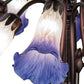 Meyda Lighting Tiffany Pond Lily 24" 12-Light Mahogany Bronze Chandelier With Blue & White Shade Glass