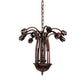 Meyda Lighting Tiffany Pond Lily 24" 12-Light Mahogany Bronze Chandelier With Cranberry & Light Green Shade Glass